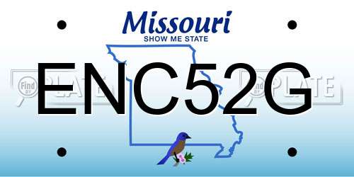 ENC52G Missouri License Plate