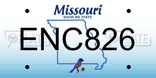 ENC826 Missouri License Plate