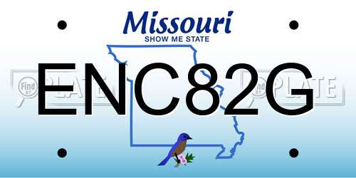 ENC82G Missouri License Plate