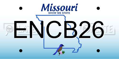ENCB26 Missouri License Plate