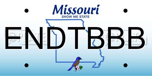 ENDTBBB Missouri License Plate