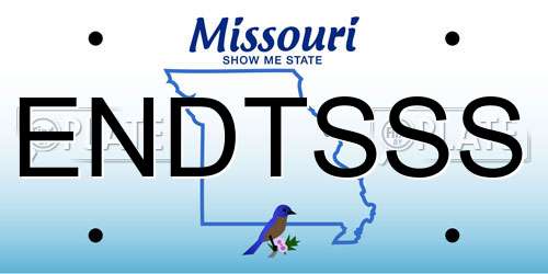ENDTSSS Missouri License Plate