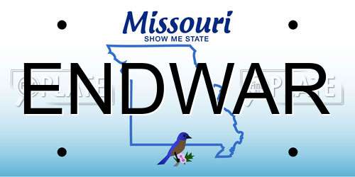 ENDWAR Missouri License Plate