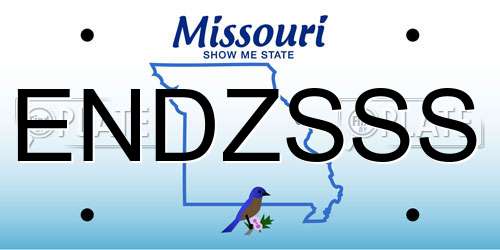 ENDZSSS Missouri License Plate