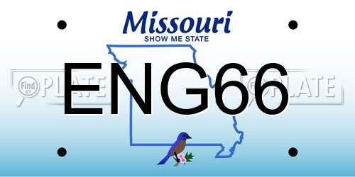 ENG66 Missouri License Plate