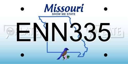 ENN335 Missouri License Plate