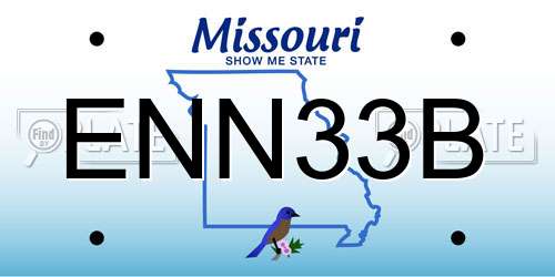 ENN33B Missouri License Plate