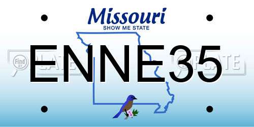 ENNE35 Missouri License Plate