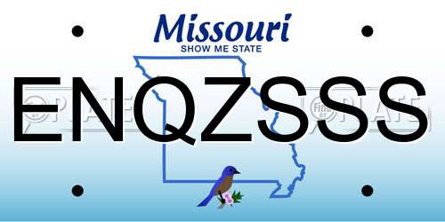 ENQZSSS Missouri License Plate
