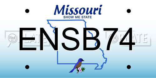 ENSB74 Missouri License Plate