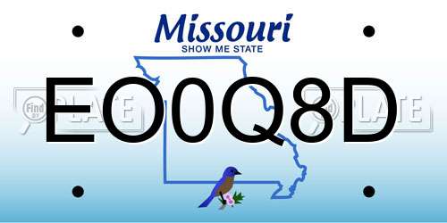 EO0Q8D Missouri License Plate