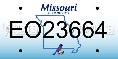 EO23664 Missouri License Plate