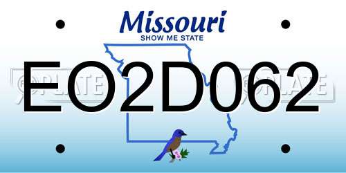 EO2D062 Missouri License Plate