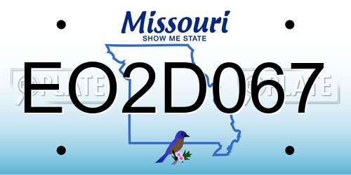 EO2D067 Missouri License Plate