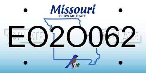 EO2O062 Missouri License Plate