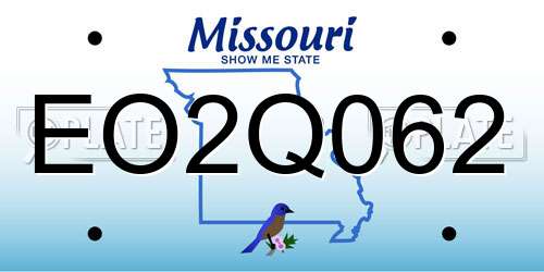EO2Q062 Missouri License Plate