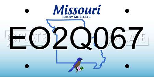 EO2Q067 Missouri License Plate