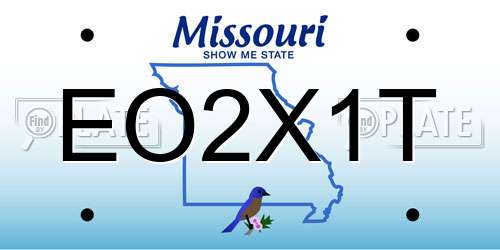 EO2X1T Missouri License Plate