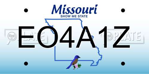EO4A1Z Missouri License Plate