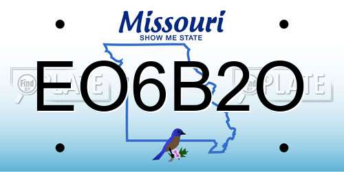 EO6B2O Missouri License Plate