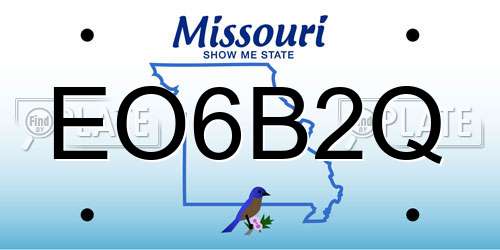 EO6B2Q Missouri License Plate