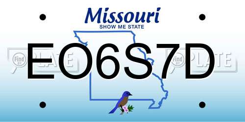 EO6S7D Missouri License Plate