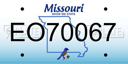 EO70067 Missouri License Plate