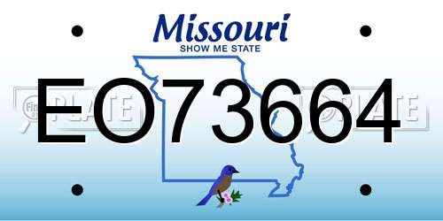 EO73664 Missouri License Plate