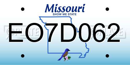 EO7D062 Missouri License Plate