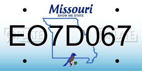EO7D067 Missouri License Plate