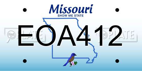 EOA412 Missouri License Plate