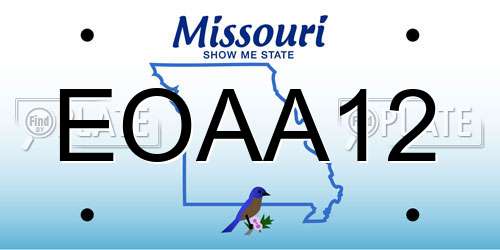 EOAA12 Missouri License Plate