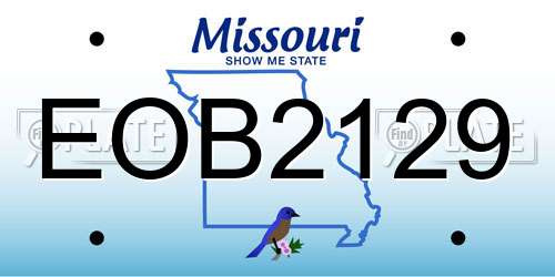EOB2129 Missouri License Plate