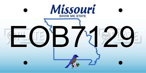 EOB7129 Missouri License Plate