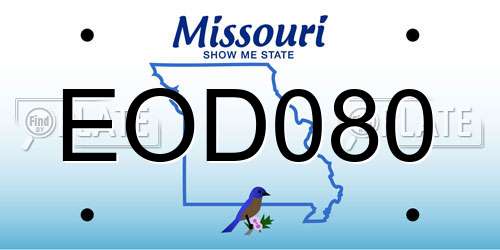 EOD080 Missouri License Plate