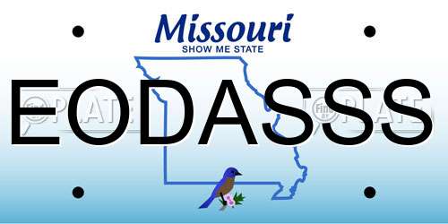 EODASSS Missouri License Plate