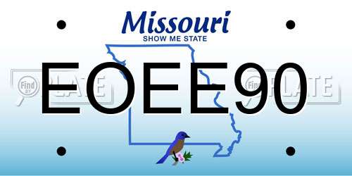 EOEE90 Missouri License Plate