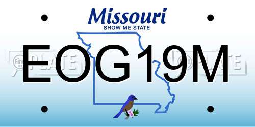 EOG19M Missouri License Plate