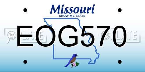 EOG570 Missouri License Plate