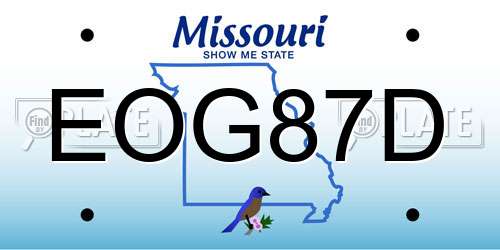 EOG87D Missouri License Plate