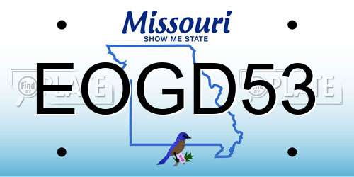 EOGD53 Missouri License Plate