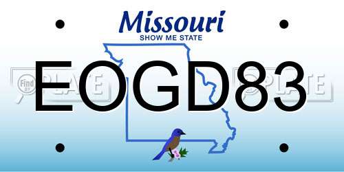 EOGD83 Missouri License Plate