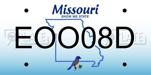 EOO08D Missouri License Plate