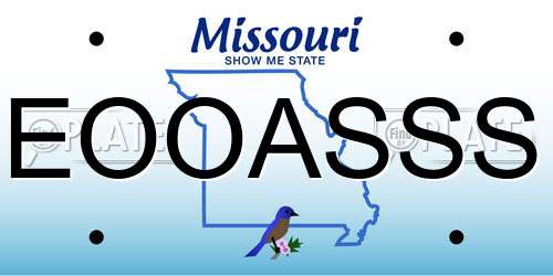 EOOASSS Missouri License Plate