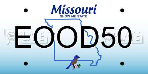 EOOD50 Missouri License Plate