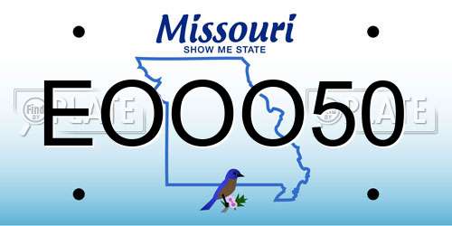 EOOO50 Missouri License Plate