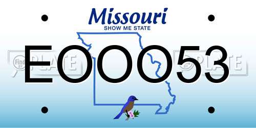 EOOO53 Missouri License Plate
