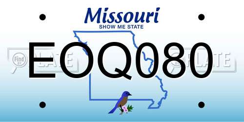 EOQ080 Missouri License Plate