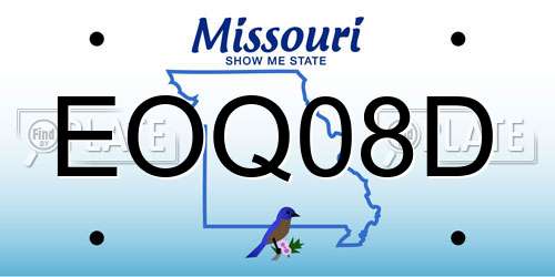 EOQ08D Missouri License Plate