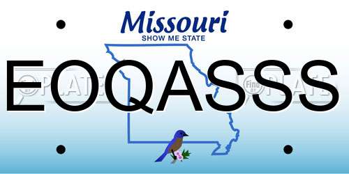 EOQASSS Missouri License Plate